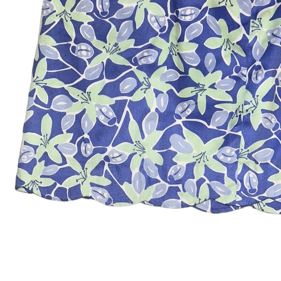 Lilly Pulitzer Vintage Purple & Green Floral Ladybug Print Scalloped Skirt - 12 - Picture 8 of 10